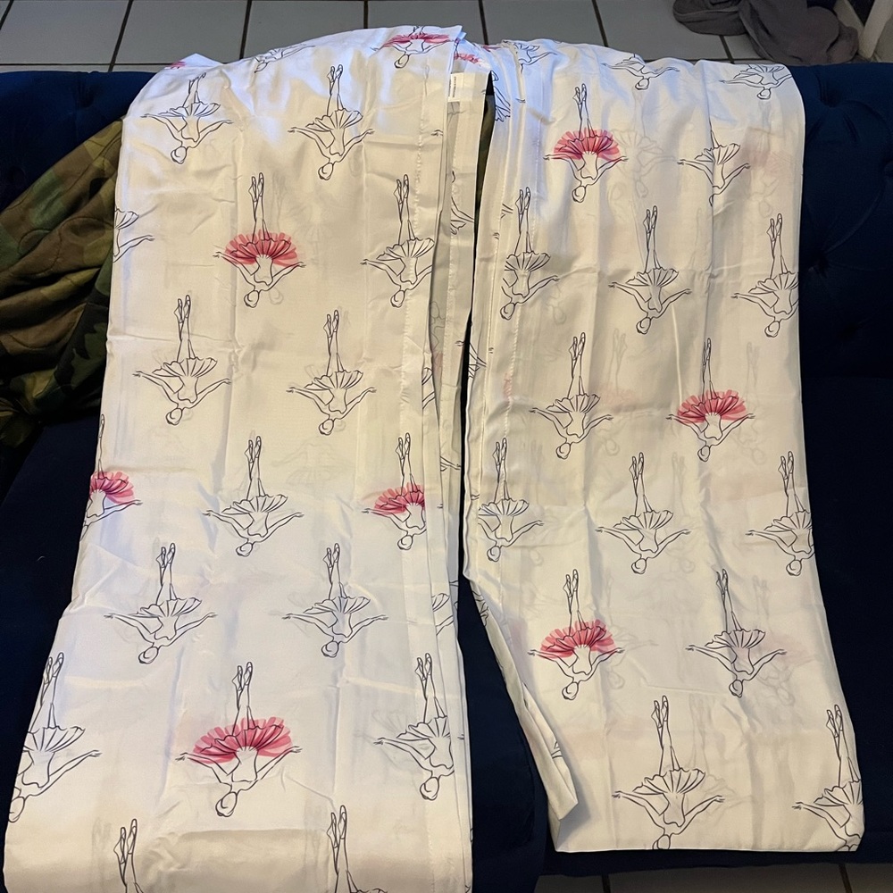 Brand new in package 2 panels girl curtains 27X83 pic is sample .